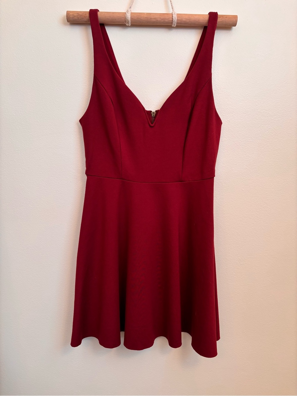 Kimchi Blue Red V-Neck Fit & Flare Mini Dress